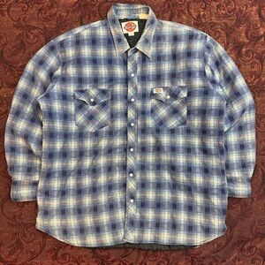 VTG Dickies Plaid Quilt Lined Flannel